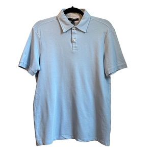 NEW Tahari Short Sleeve Cotton Polo Shirt Men’s SZ Small Cloud Wash Blue Preppy